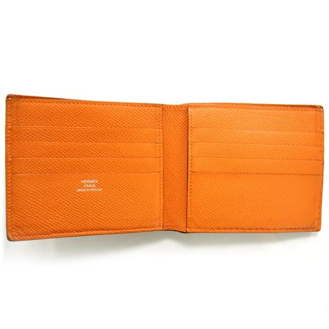 hermes wallet orange blue|hermes billfold.